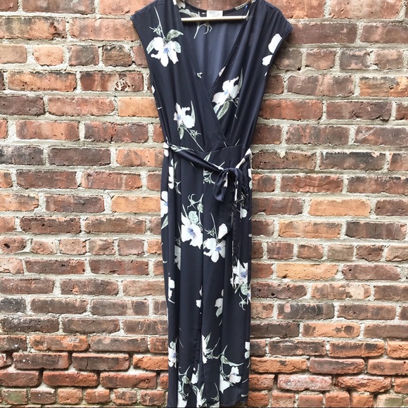 Sienna Sky Pants - Navy Floral Wide Leg Jumpsuit